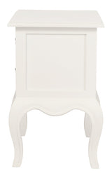 French Provincial 2 Drawer Side Table (White)