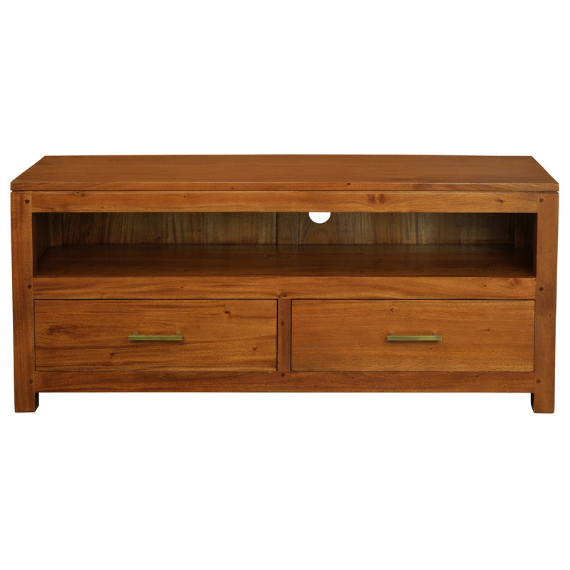 Paris 2 Drawer Entertainment Unit (Light Pecan)