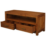 Paris 2 Drawer Entertainment Unit (Light Pecan)