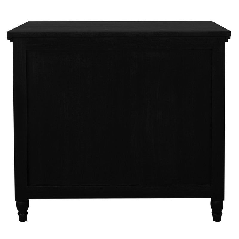 Beau 3 Drawer Solid White Cedar Turn Leg Dresser (Black)