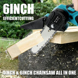 4"+ 6" Chainsaw Cordless Rechargeable Wood Cutter Saw Chain Saws Electric New