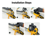 NEW 36V 8" Mini Cordless Electric Chainsaw 2XBattery  Wood Cutter Rechargeable