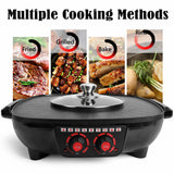 Electric 2 in 1 Hot Pot BBQ Oven Smokeless Barbecue Pan Grill Hotpot Machine