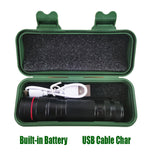 2x Mini Tactical Flashlight Small LED Torch 3 Mode Super Bright Light Clip Lamp