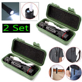 2x Mini Tactical Flashlight Small LED Torch 3 Mode Super Bright Light Clip Lamp