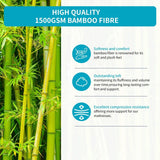 1500GSM Bamboo Mattress Topper Extra Thick 10CM Bed Topper Single: 90 x 191 + 40 cm