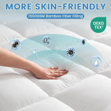 1500GSM Bamboo Mattress Topper Extra Thick 10CM Bed Topper Single: 90 x 191 + 40 cm