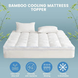 1500GSM Bamboo Mattress Topper Extra Thick 10CM Bed Topper King: 180 x 203 + 40 cm