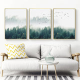 Wall Art 50cmx70cm Mystical Forest  3 Sets Gold Frame Canvas
