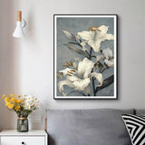 Wall Art 100cmx150cm Floral Lily II Black Frame Canvas