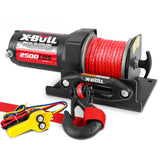 X-BULL 12V Electric Winch 2500LBS Synthetic Rope 15.2M ATV Boat Winch Trailer