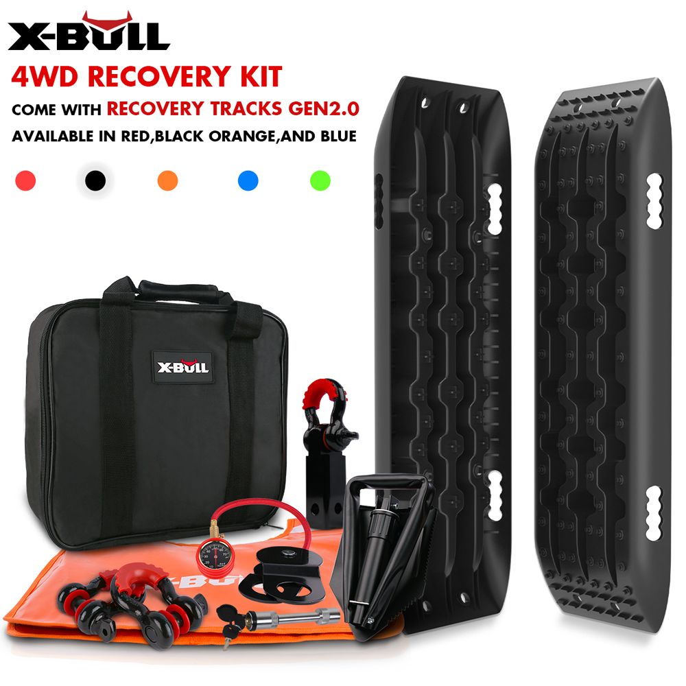 X-BULL Winch Recovery Kit 13PCS Recovery tracks /Snatch Strap Off Road 4X4