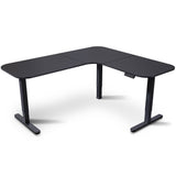 FORTIA Corner Standing Desk, 160x140cm, 72-118cm Sit to Stand Up Electric Height Adjustable, Black