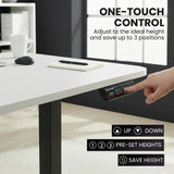 FORTIA Corner Standing Desk, 160x140cm, 72-118cm Sit to Stand Up Electric Height Adjustable, White Desktop/Black Frame