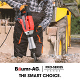 Baumr-AG 2400W Pro-Grade Electric Demolition Jackhammer, with 3 Bonus Chisels, Carry Case