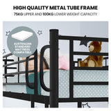 Kingston Slumber 2in1 King Single Metal Bunk Bed Frame, with Modular Design, Dark Matte Grey