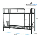 Kingston Slumber 2in1 King Single Metal Bunk Bed Frame, with Modular Design, Dark Matte Grey