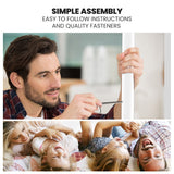 KINGSTON SLUMBER Single over Double Metal Bunk Bed Frame, Matte White