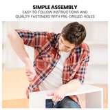 KINGSTON SLUMBER Wooden Kids Single Loft Bed Frame with Desk - White