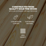 KINGSTON SLUMBER Wooden Kids Single Loft Bed Frame with Desk - White