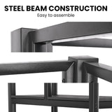 Gaming Loft Bed with Desk, Steel Metal Frame, Space Saving Design, for Single Mattress, Matte Dark Grey