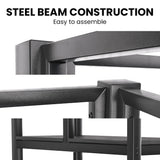 Gaming Loft Bed with Desk and Storage Cabinet, Steel Metal Frame, Space Saving Design, for Single Mattress, Matte Dark Grey