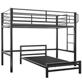 KINGSTON SLUMBER Single Loft Bed And Single Underbed, Multifunctional, Space Saving with Fixed Ladder, Matte Dark Grey