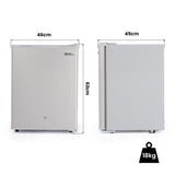 GECKO 70L Portable Bar Fridge and Freezer 12V/24V for Camping, Caravans, Silver