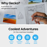 GECKO 70L Portable Bar Fridge and Freezer 12V/24V for Camping, Caravans, Silver