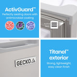 GECKO 70L Portable Bar Fridge and Freezer 12V/24V for Camping, Caravans, Silver