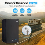 GECKO 95L Portable Upright Fridge and Freezer, 12V/24V for Camping, Caravans, Black