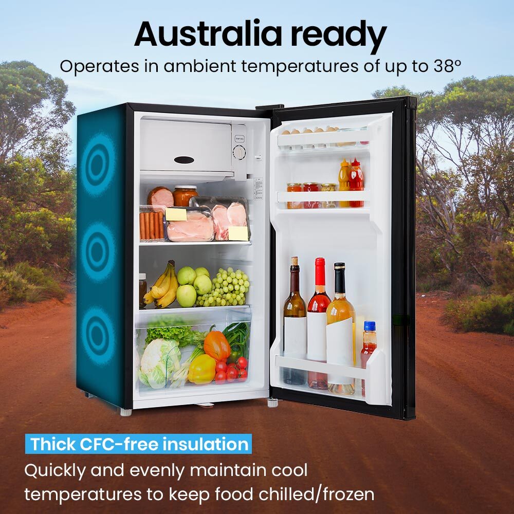 GECKO 95L Portable Upright Fridge Freezer Camping Caravans Bar Fridges 12V/24V/240V Refrigerator