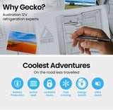 GECKO 95L Portable Upright Fridge, 12V/24V for Motorhome, Caravan, Silver