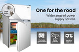 GECKO 95L Portable Upright Fridge, 12V/24V for Motorhome, Caravan, Silver