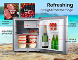 GECKO 57L Portable Camping Bar Fridge with Freezer 12V/24V, Silver