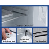 GECKO 57L Portable Camping Bar Fridge with Freezer 12V/24V, Silver