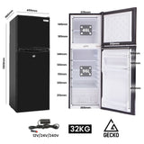 GECKO 142L Upright Portable Fridge / Freezer, 12V/24V for Motorhome and Caravan, Black