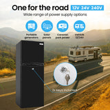 GECKO 142L Upright Portable Fridge / Freezer, 12V/24V for Motorhome and Caravan, Black