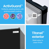 GECKO 142L Upright Portable Fridge / Freezer, 12V/24V for Motorhome and Caravan, Black