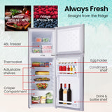 GECKO 142L Upright Portable Fridge / Freezer, 12V/24V for Motorhome and Caravan, Silver