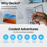 GECKO 160L Upright Portable Fridge / Freezer, 12V/24V for Motorhome and Caravan, Silver