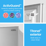 GECKO 160L Upright Portable Fridge / Freezer, 12V/24V for Motorhome and Caravan, Silver