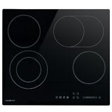 EuroChef 60cm 4 Zone Ceramic Cooktop, 6600W Electric, FlexiZone Adjustable Size Hobs, Touch Controls
