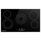 EuroChef 90cm 5 Zone Ceramic Cooktop, 8900W Electric, FlexiZone Adjustable Size Hobs, Touch Controls