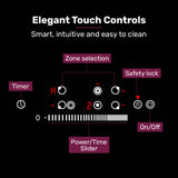 EuroChef 90cm 5 Zone Ceramic Cooktop, 8900W Electric, FlexiZone Adjustable Size Hobs, Touch Controls