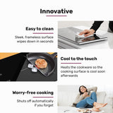 EUROCHEF Induction Benchtop Cooktop, 2000W, 9 Heat Levels, Fast Electric Portable Cooker, Touch Controls