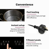 EUROCHEF Induction Benchtop Cooktop, 2000W, 9 Heat Levels, Fast Electric Portable Cooker, Touch Controls