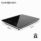 EUROCHEF Induction Benchtop Cooktop, 2000W, 9 Heat Levels, Fast Electric Portable Cooker, Touch Controls