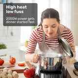 EUROCHEF Induction Cooktop, 2000W, 9 Heat Levels, Fast Electric Portable Cooker, Touch Controls with Slider