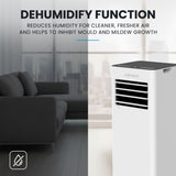 CARSON 2.05kW Portable Air Conditioner, with Fan & Dehumidifier Mode, Remote Control, 24hr Timer, Sleep Mode